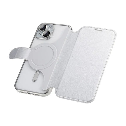 For iPhone 13 Case Compatible with MagSafe Detachable Leather Phone Cover with Lens Film