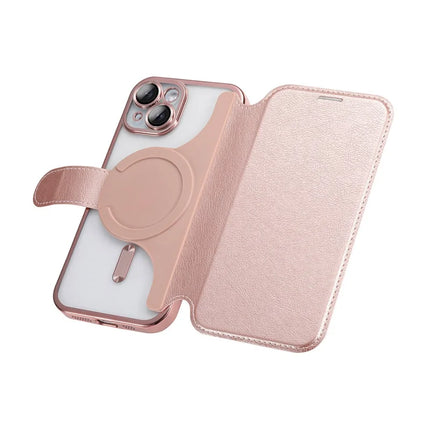 For iPhone 14 Case Compatible with MagSafe Detachable Leather Phone Cover with Lens Film