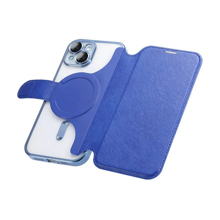 For iPhone 14 Case Compatible with MagSafe Detachable Leather Phone Cover with Lens Film