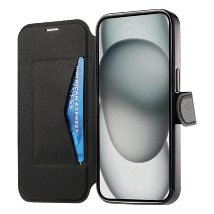 For iPhone 14 Case Compatible with MagSafe Detachable Leather Phone Cover with Lens Film