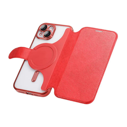 For iPhone 14 Case Compatible with MagSafe Detachable Leather Phone Cover with Lens Film