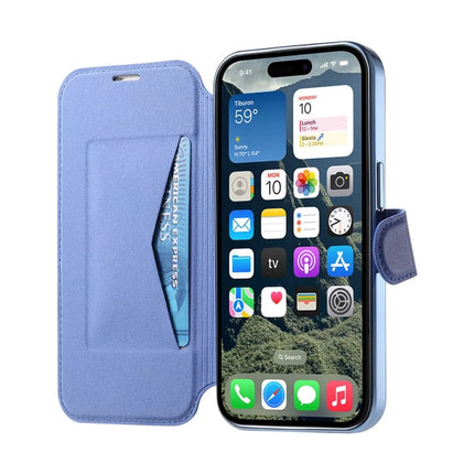 For iPhone 15 Pro Max Case Compatible with MagSafe Detachable Leather Phone Cover with Lens Film