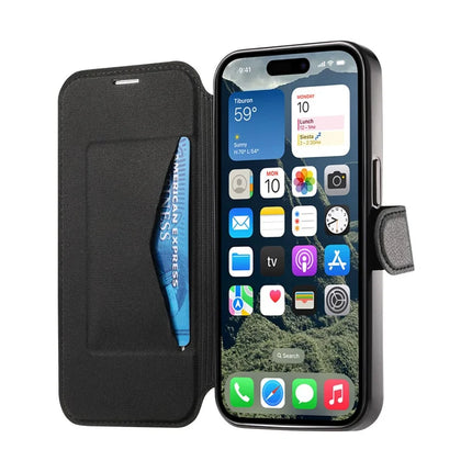 For iPhone 15 Pro Max Case Compatible with MagSafe Detachable Leather Phone Cover with Lens Film