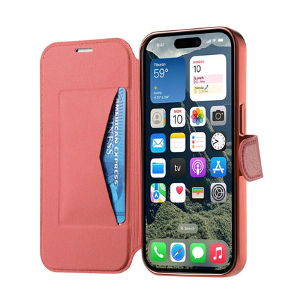 For iPhone 15 Pro Max Case Compatible with MagSafe Detachable Leather Phone Cover with Lens Film