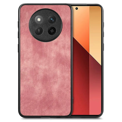 For Honor X60 Pro 5G Case Retro Leather + TPU Shockproof Protective Phone Cover - Pink