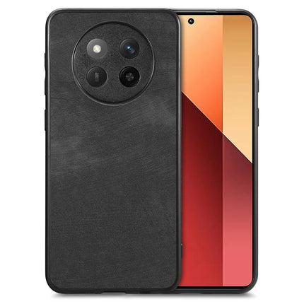 For Honor X60 Pro 5G Case Retro Leather + TPU Shockproof Protective Phone Cover - Black