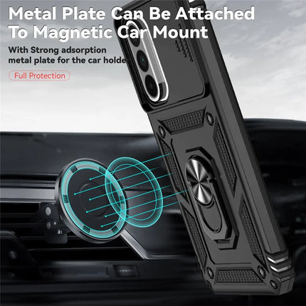 For Samsung Galaxy A36 5G Case PC + TPU Phone Cover with Lens Protection Kickstand