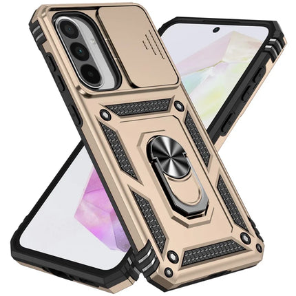 For Samsung Galaxy A36 5G Case PC + TPU Phone Cover with Lens Protection Kickstand