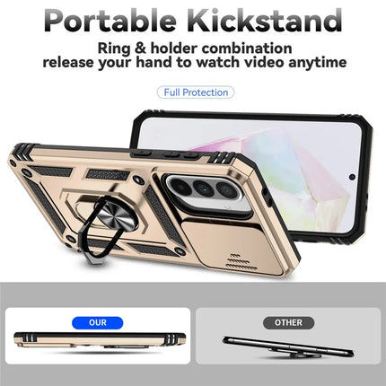 For Samsung Galaxy A36 5G Case PC + TPU Phone Cover with Lens Protection Kickstand
