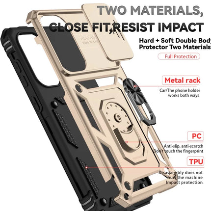 For Samsung Galaxy A36 5G Case PC + TPU Phone Cover with Lens Protection Kickstand