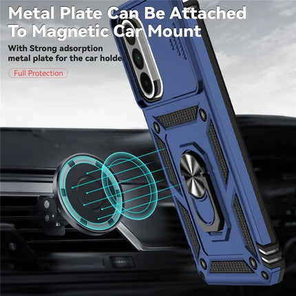 For Samsung Galaxy A36 5G Case PC + TPU Phone Cover with Lens Protection Kickstand