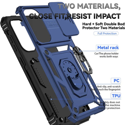 For Samsung Galaxy A36 5G Case PC + TPU Phone Cover with Lens Protection Kickstand