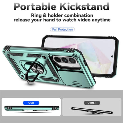 For Samsung Galaxy A36 5G Case PC + TPU Phone Cover with Lens Protection Kickstand