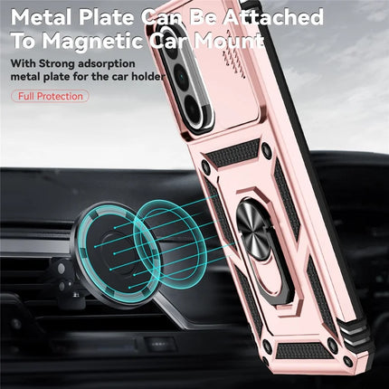 For Samsung Galaxy A36 5G Case PC + TPU Phone Cover with Lens Protection Kickstand
