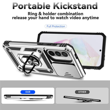For Samsung Galaxy A36 5G Case PC + TPU Phone Cover with Lens Protection Kickstand