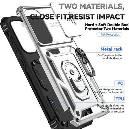 For Samsung Galaxy A36 5G Case PC + TPU Phone Cover with Lens Protection Kickstand