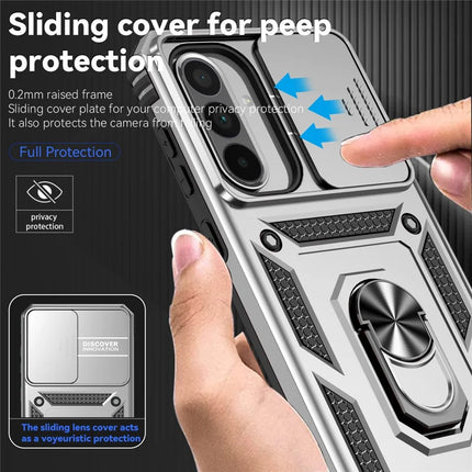 For Samsung Galaxy A36 5G Case PC + TPU Phone Cover with Lens Protection Kickstand