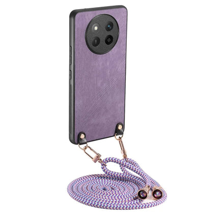 For Honor X60 Pro 5G Case Retro Texture Leather Coated PC+TPU Phone Cover with Hanging Rope
