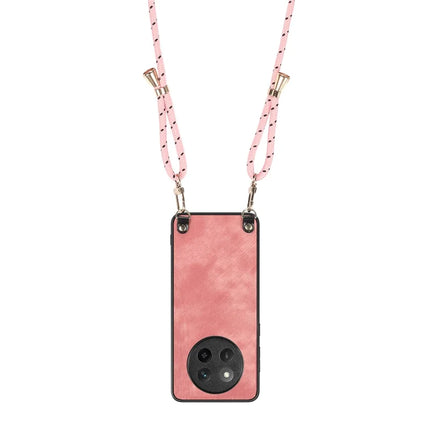 For Honor X60 Pro 5G Case Retro Texture Leather Coated PC+TPU Phone Cover with Hanging Rope