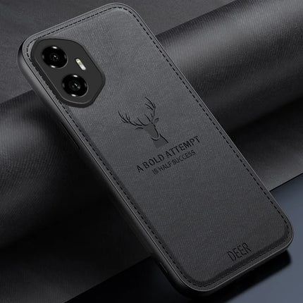 For Honor 300 Case Deer Pattern Cloth Texture PU Leather Hybrid Phone Cover