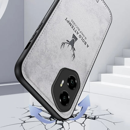 For Honor 300 Case Deer Pattern Cloth Texture PU Leather Hybrid Phone Cover