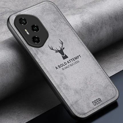 For Honor 300 Pro Case Deer Pattern Cloth Texture PU Leather Hybrid Phone Cover