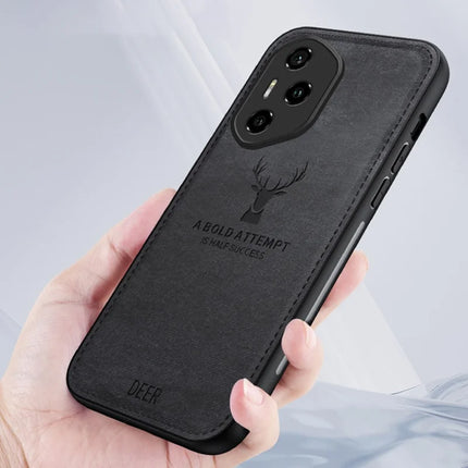 For Honor 300 Pro Case Deer Pattern Cloth Texture PU Leather Hybrid Phone Cover