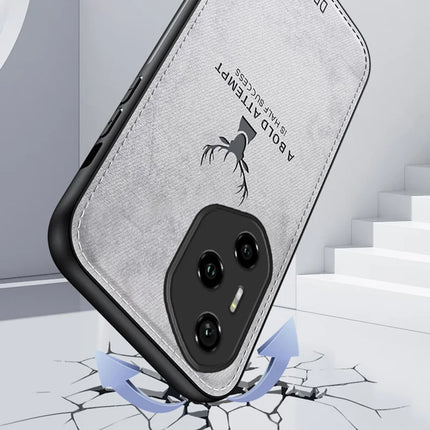 For Honor 300 Pro Case Deer Pattern Cloth Texture PU Leather Hybrid Phone Cover