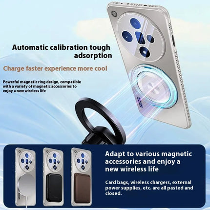 For Oppo Find X7 5G Case Compatible with MagSafe Kickstand TPU PC Heat Dissipation Phone Cover