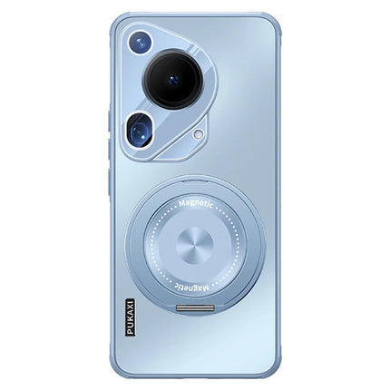 For Huawei Pura 70 Ultra Case Compatible with MagSafe Kickstand TPU PC Heat Dissipation Phone Cover - Blue