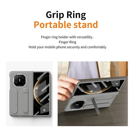 For Huawei Mate X6 Case Kickstand Wristband PC Phone Cover with Tempered Glass Film