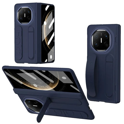 For Huawei Mate X6 Case Kickstand Wristband PC Phone Cover with Tempered Glass Film