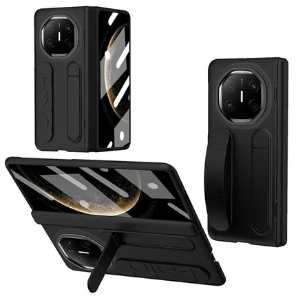 For Huawei Mate X6 Case Kickstand Wristband PC Phone Cover with Tempered Glass Film