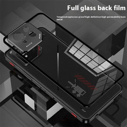 For Asus ROG Phone 9 Pro 5G / Phone 9 5G Case Metal Frame Tempered Glass Back Mobile Cover with Slide Key