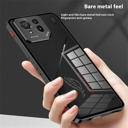 For Asus ROG Phone 9 Pro 5G / Phone 9 5G Case Metal Frame Tempered Glass Back Mobile Cover with Slide Key