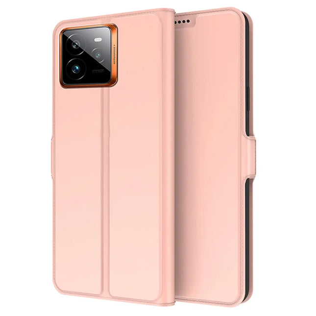 For Realme GT 7 Pro 5G Case Shockproof TPU Inner Shell Leather Phone Cover Card Slot - Rose Gold