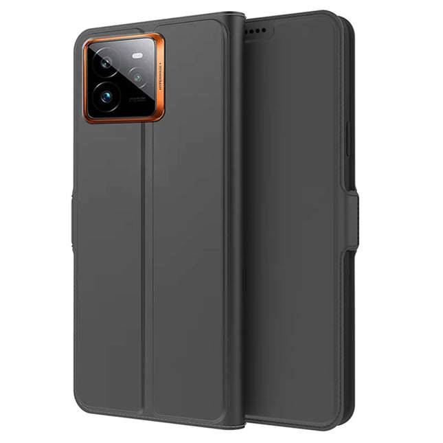 For Realme GT 7 Pro 5G Case Shockproof TPU Inner Shell Leather Phone Cover Card Slot - Black