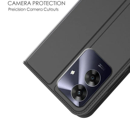 For Realme Note 60 Case PU Leather Phone Cover with Card Holder Stand Magnetic Closure