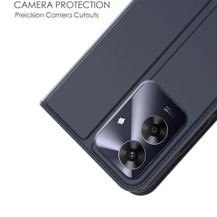 For Realme Note 60 Case PU Leather Phone Cover with Card Holder Stand Magnetic Closure