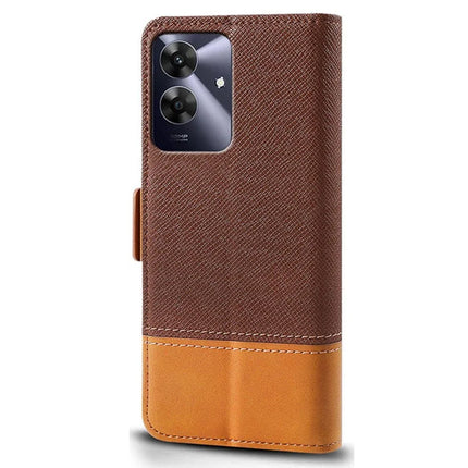 For Realme Note 60 Case Color Splicing PU Leather Wallet Phone Cover
