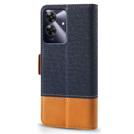 For Realme Note 60 Case Color Splicing PU Leather Wallet Phone Cover