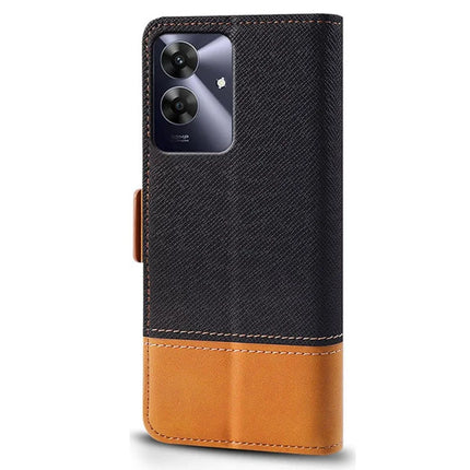 For Realme Note 60 Case Color Splicing PU Leather Wallet Phone Cover