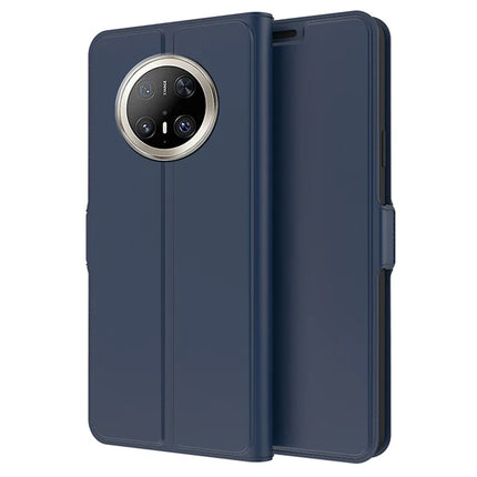 For Huawei Mate 70 Pro / 70 Pro+ Case Shockproof TPU Inner Shell Leather Phone Cover Card Slot - Blue