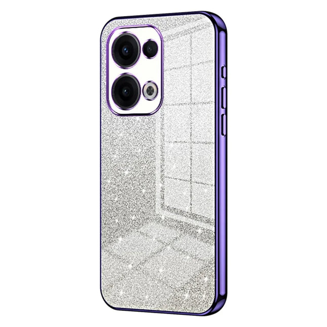For Oppo Reno13 5G (Global) Case Electroplating Gradient Glitter TPU Phone Cover - Purple