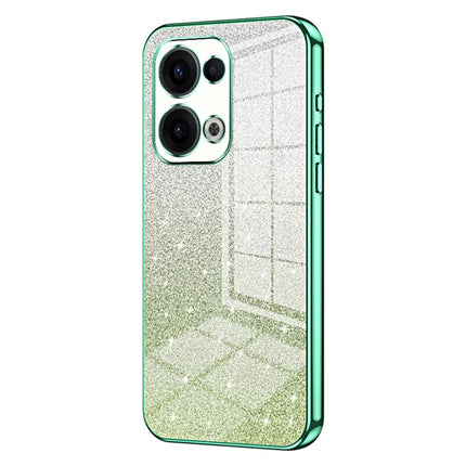 For Oppo Reno13 5G (Global) Case Electroplating Gradient Glitter TPU Phone Cover - Green