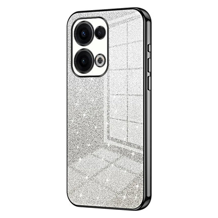 For Oppo Reno13 5G (Global) Case Electroplating Gradient Glitter TPU Phone Cover - Black