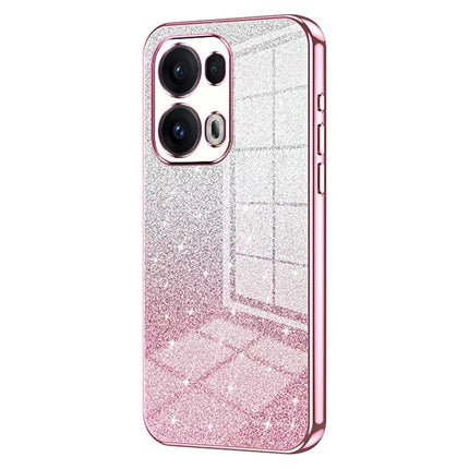 For Oppo Reno13 Pro 5G Case Electroplating Gradient Glitter TPU Phone Cover - Pink