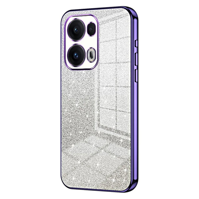 For Oppo Reno13 Pro 5G Case Electroplating Gradient Glitter TPU Phone Cover - Purple