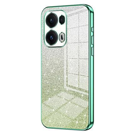 For Oppo Reno13 Pro 5G Case Electroplating Gradient Glitter TPU Phone Cover - Green