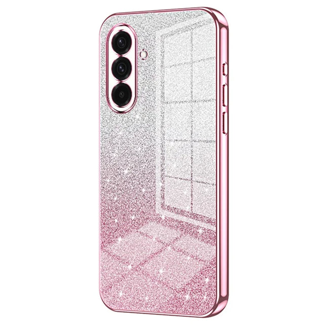 For Samsung Galaxy A36 5G Case Electroplating Gradient Glitter TPU Phone Cover - Pink